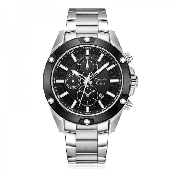 Alexandre Christie AC 6690 Silver Black MCFTBBA Alexandre Christie AC 6690 Silver Black MCFTBBA